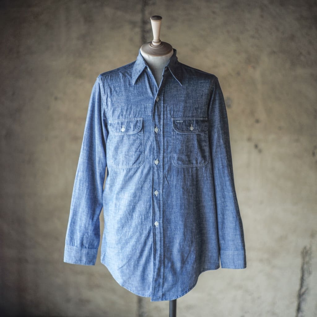 BIG A SHIRT - COTTON CHAMBRAY - INDIGO – ANATOMICA KYOTO