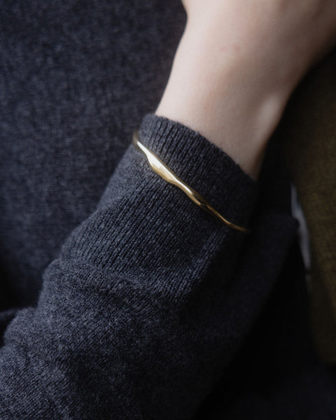 Wide Ripple Bracelet | Gold | BAR Jewellery