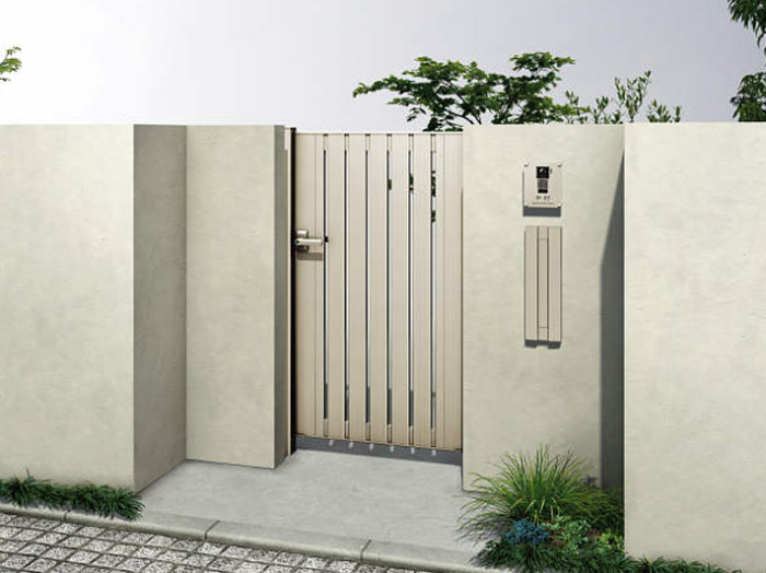 正規】YKKAPルシアスTS3型 たてスリット片開き 門扉を値引45%工事販売