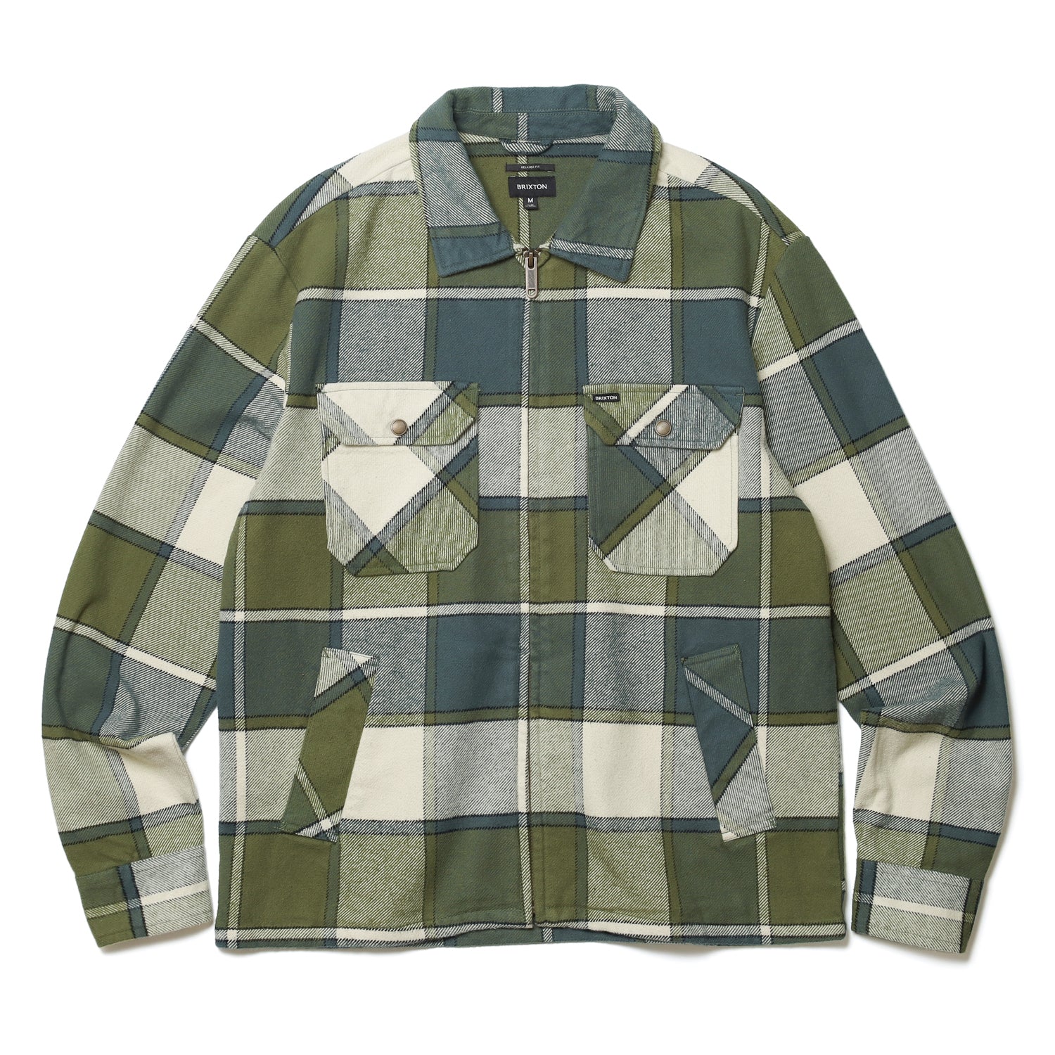 BRIXTON / MOTOR ZIP JACKET (BLUE MIRAGE/DILL PLAID) – Feelin'