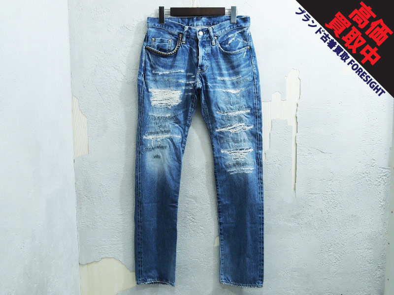 HYSTERIC GLAMOUR VSR加工 スタッズ デニム パンツ セルビッチ