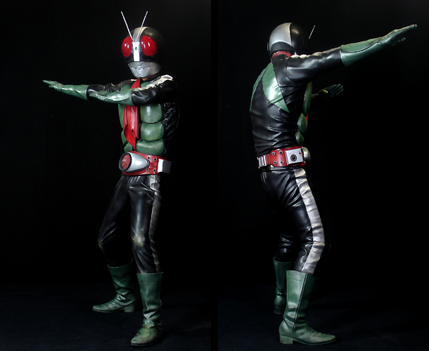 □海洋堂 メガソフビ 仮面ライダー 旧2号 完成品□