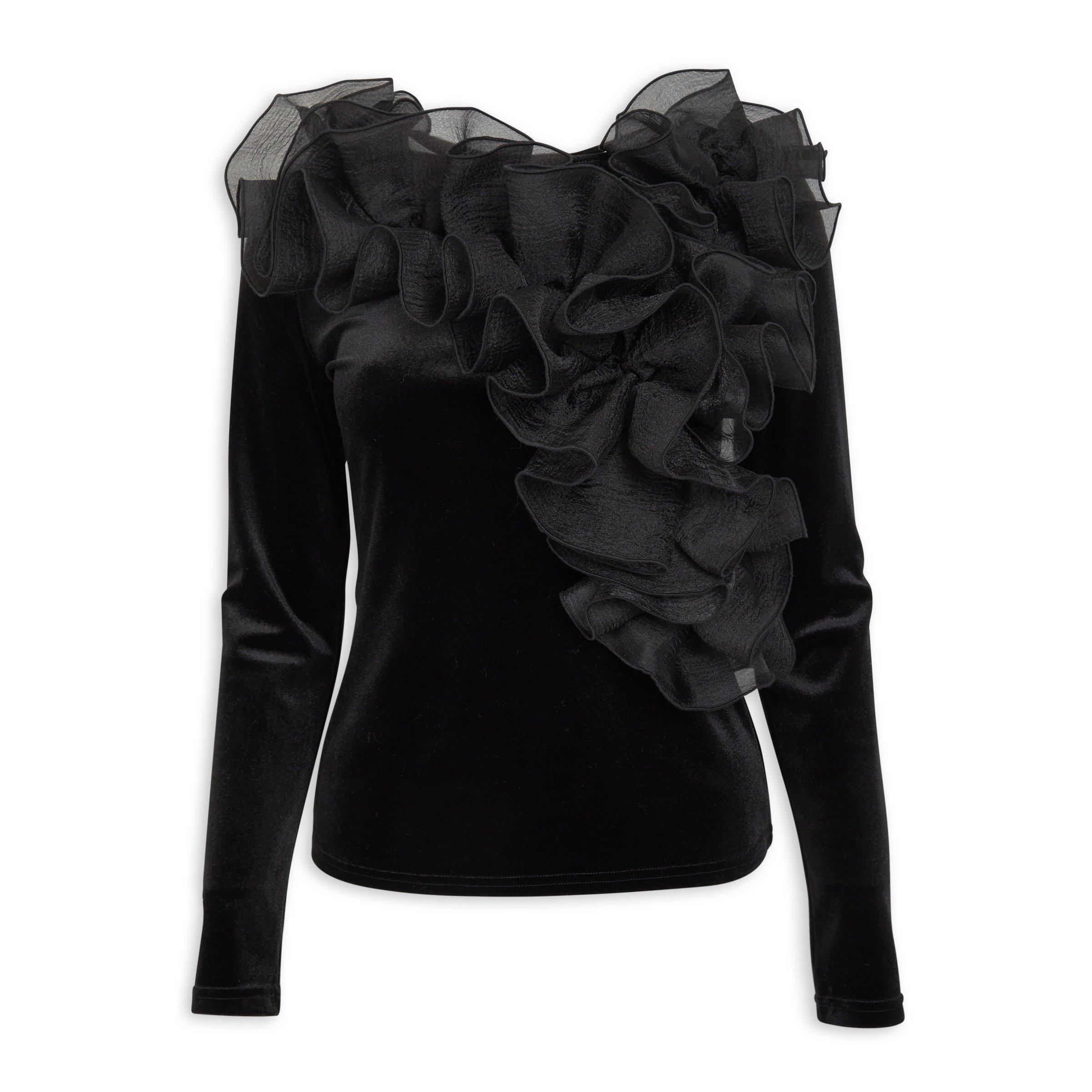 Black Top with Ruffle Detail (3205864) | Truworths
