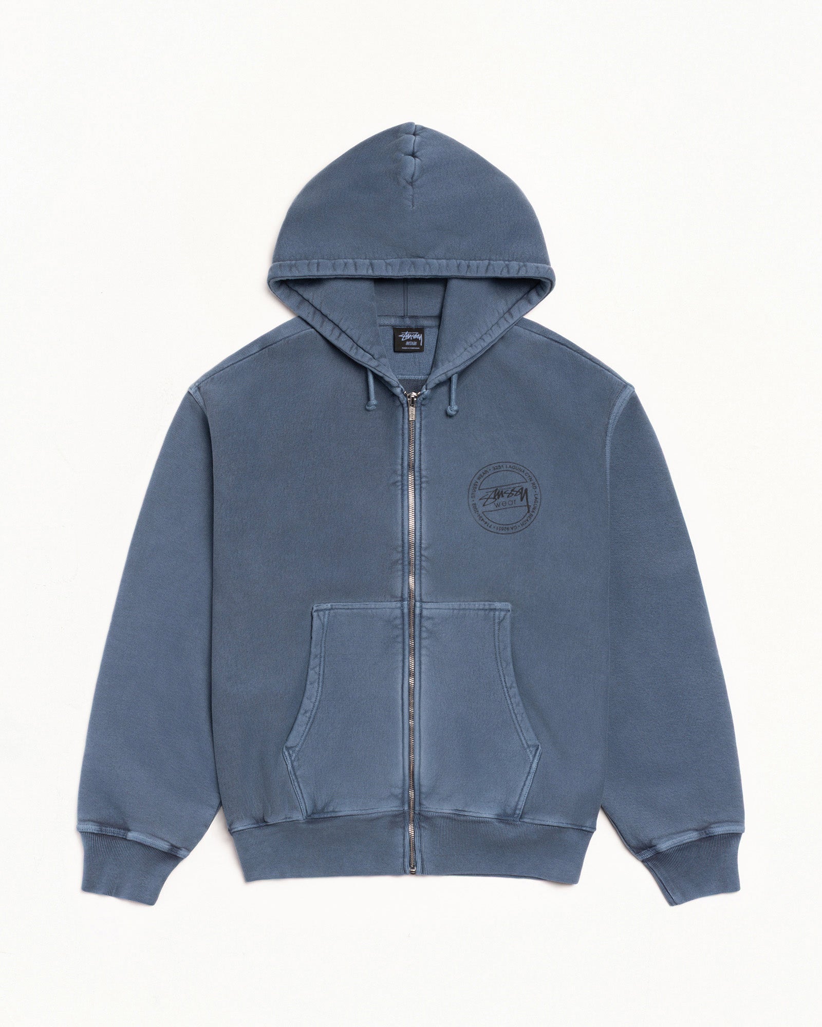 Stüssy Wear Zip Hoodie Pigment Dyed – Navy | Sweats | Stüssy Japan