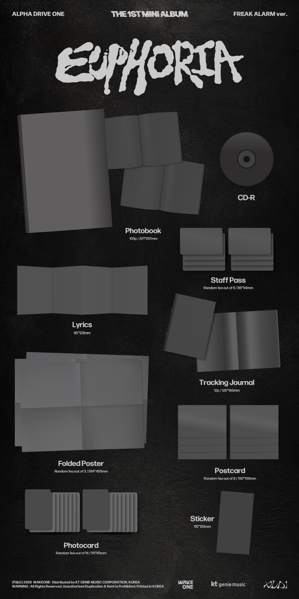 ALPHA DRIVE ONE 1st Mini Album - EUPHORIA (FREAK ALARM Ver.) CD
