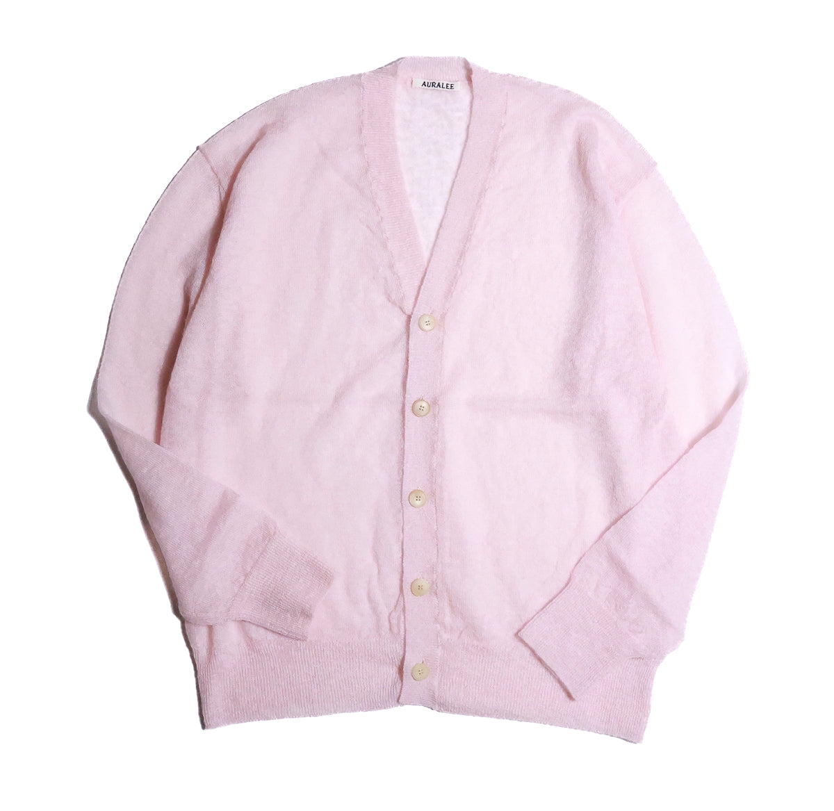AURALEE 「KID MOHAIR SHEER KNIT CARDIGAN / LIGHT PINK」 – SISTER