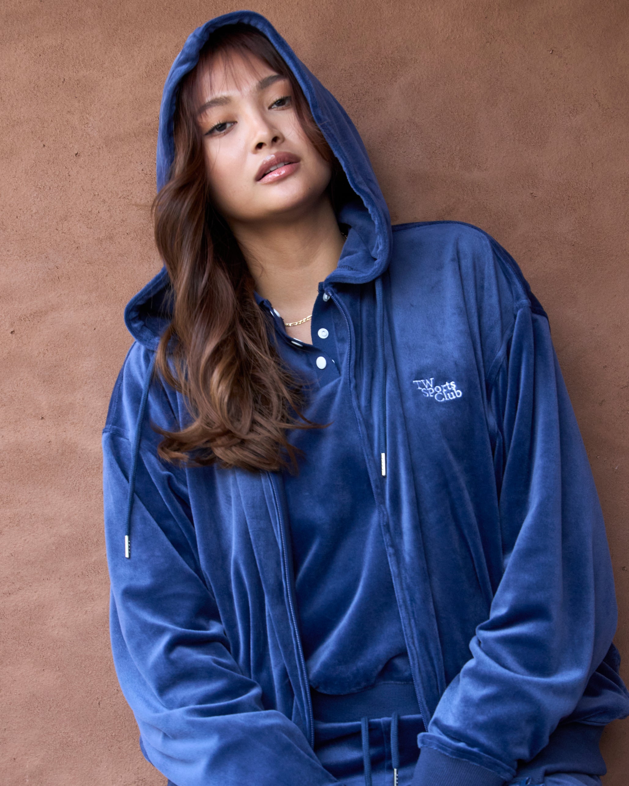 Velour Zip-Up Parker – TW