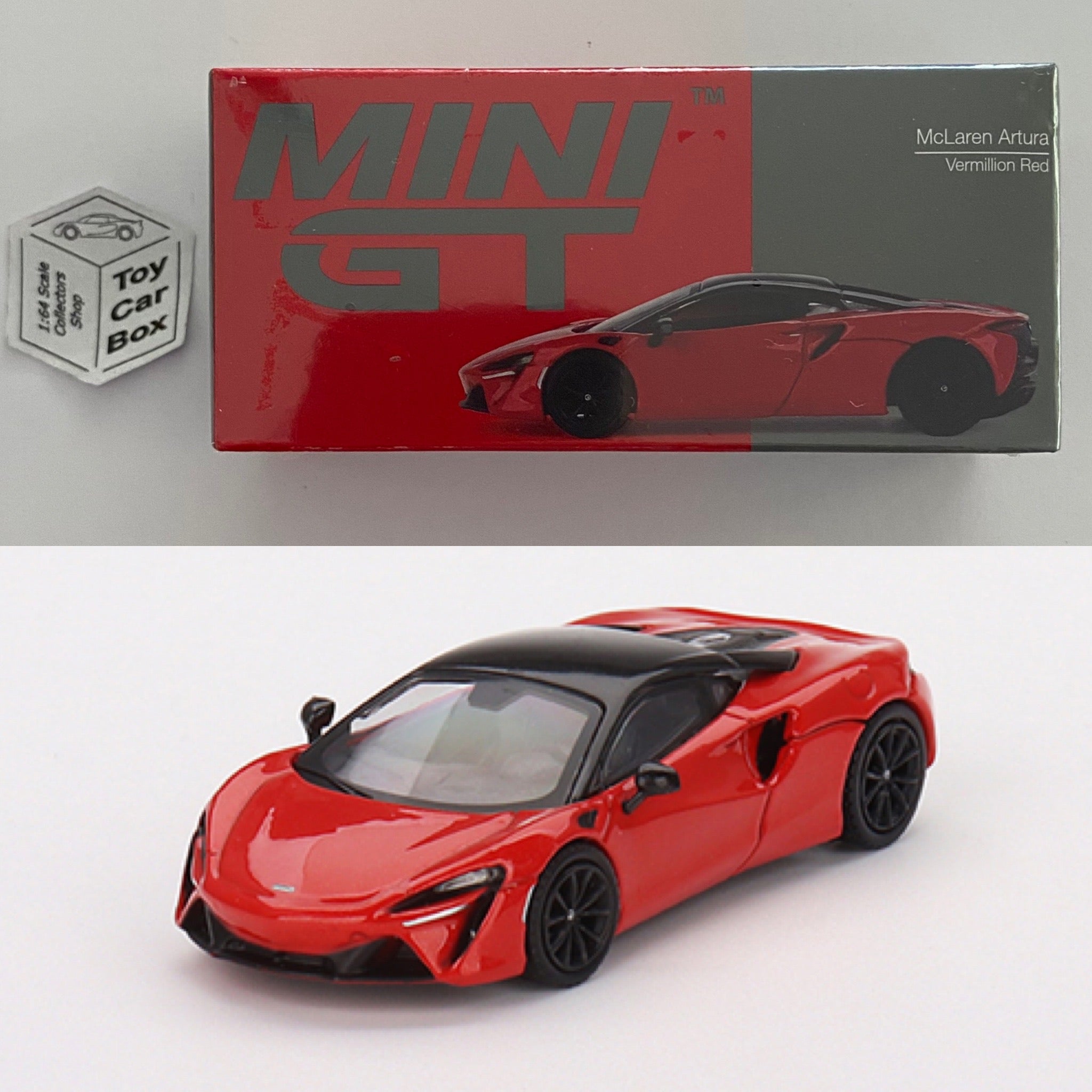 Mini GT #532 - McLaren Artura (Vermillion Red - 1/64 Scale Boxed