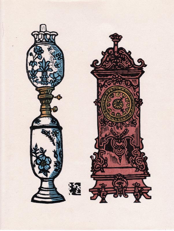 時計とランプ、他 - 川上澄生画伯