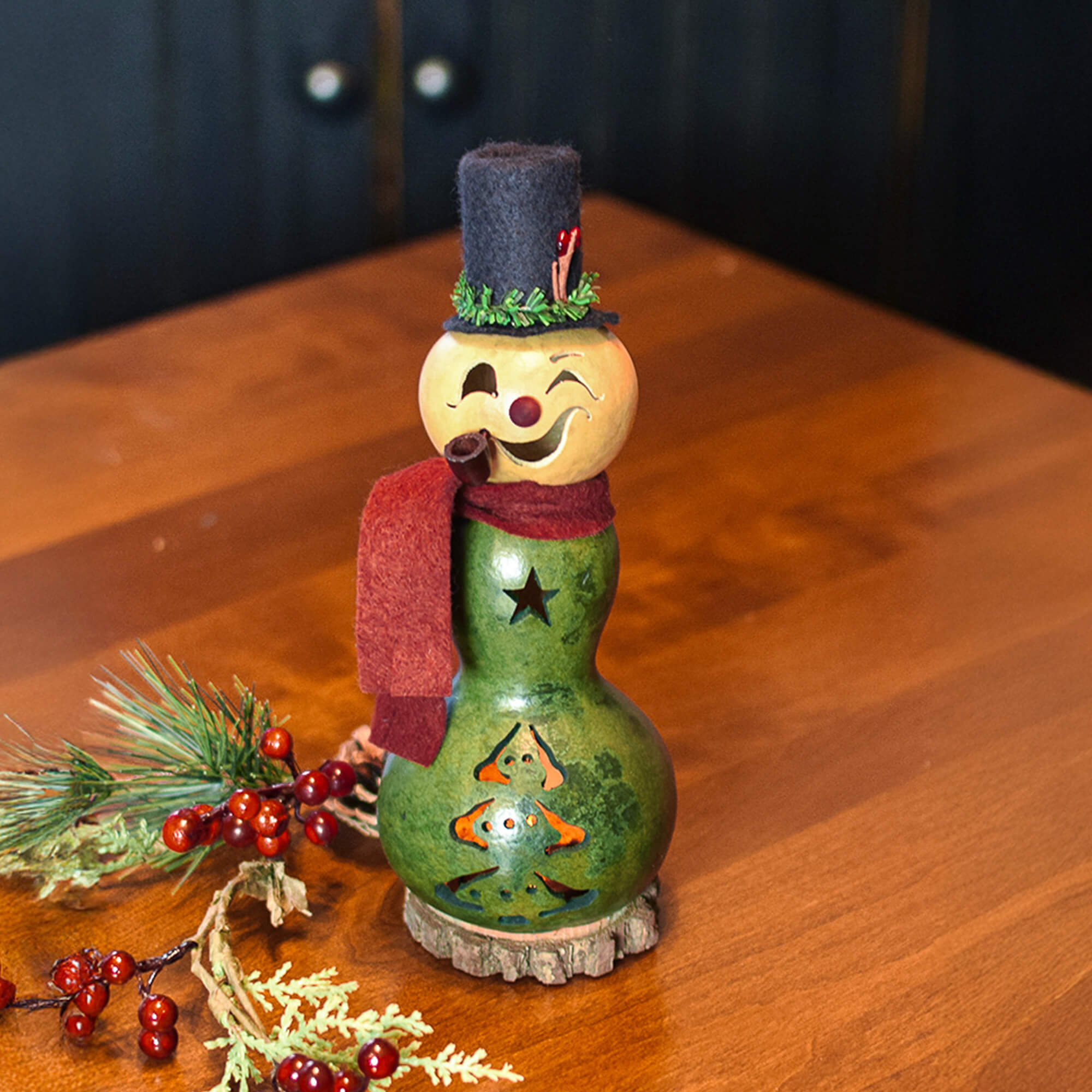 Pinewood - Miniature Snowman Winter Christmas Gift Gourd Decor