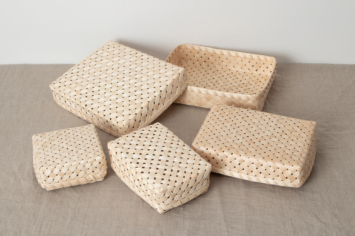 イタヤカエデの四角蓋つきかご 弁当・収納に｜市川籠店 – 市川籠店