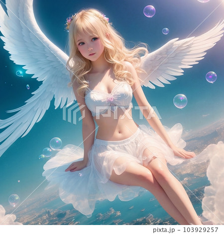 シャボン玉と天使24のイラスト素材 [103929257] - PIXTA