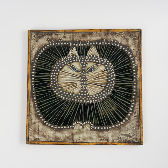 グスタフスベリ リサ・ラーソン 黒い丸猫の陶板（Katt） | 北欧食器