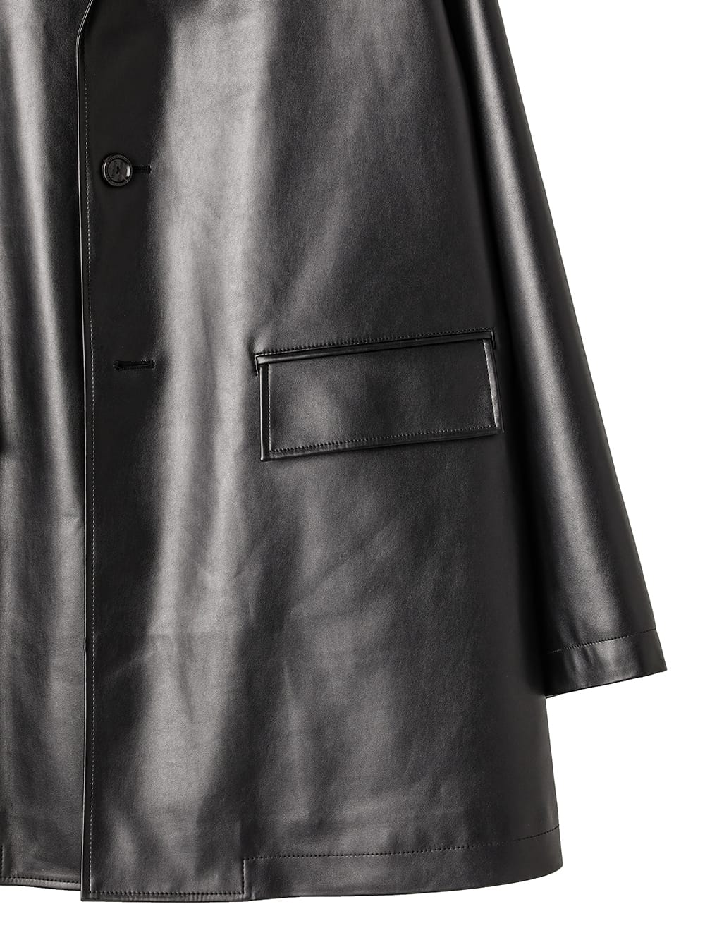 sj.0030AW25-black フォーレザーサックコート The Black-and-White