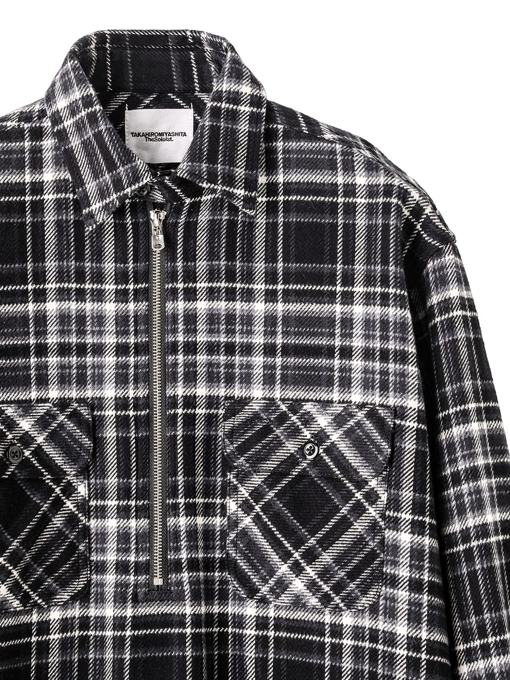 ss.0027AW25-black ハーフジッププルオーバーワークシャツ The Black