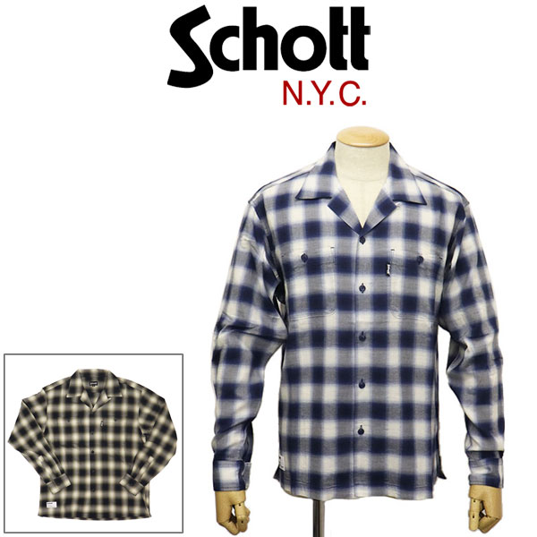 正規取扱店 Schott (ショット) 3120007 OMBRE オンブレ PLAID L/S