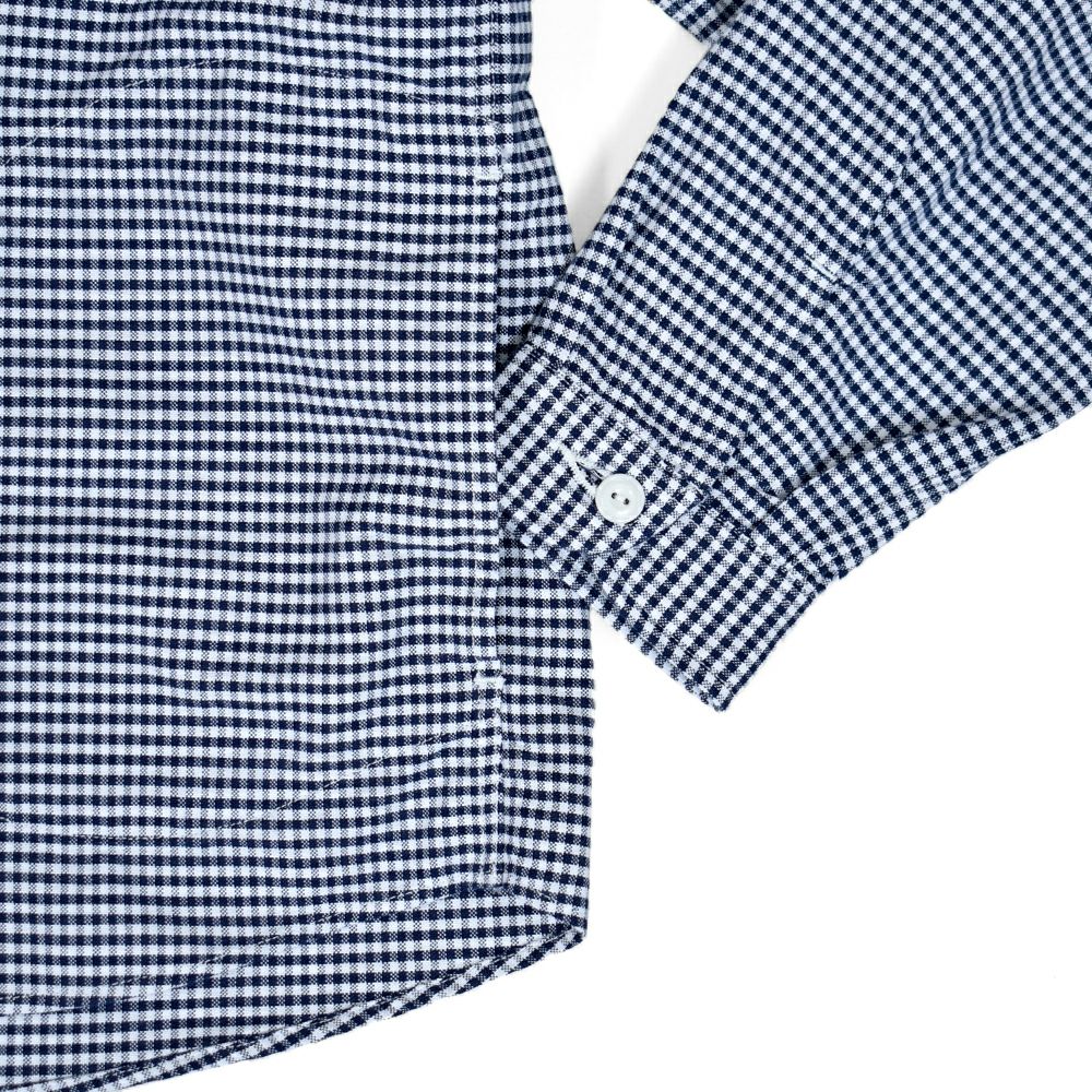 ギンガムチェックでカジュアルに着こなす♪ダントンのバンドカラー