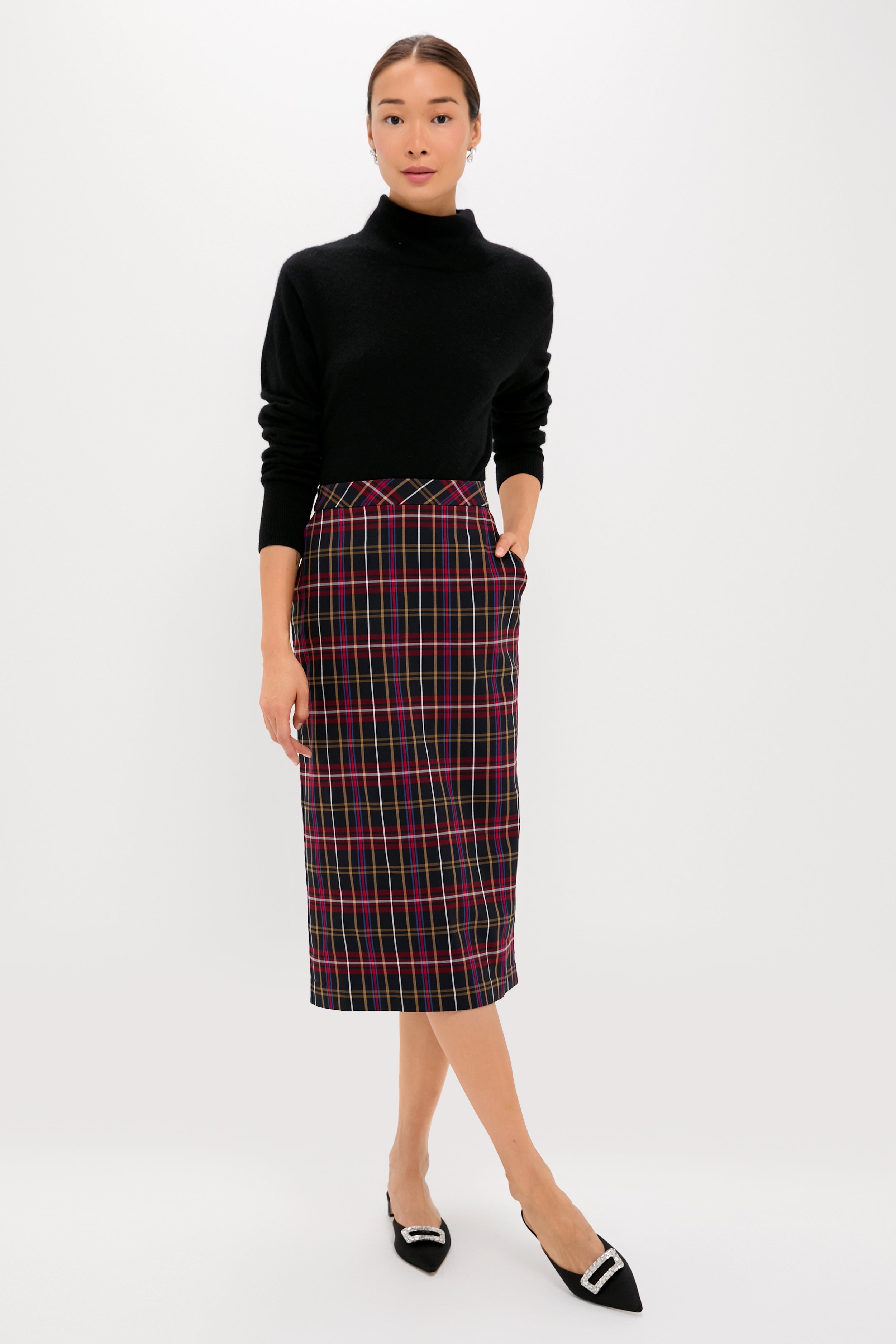 Baroque Tartan Gwyneth Midi Skirt | Tuckernuck