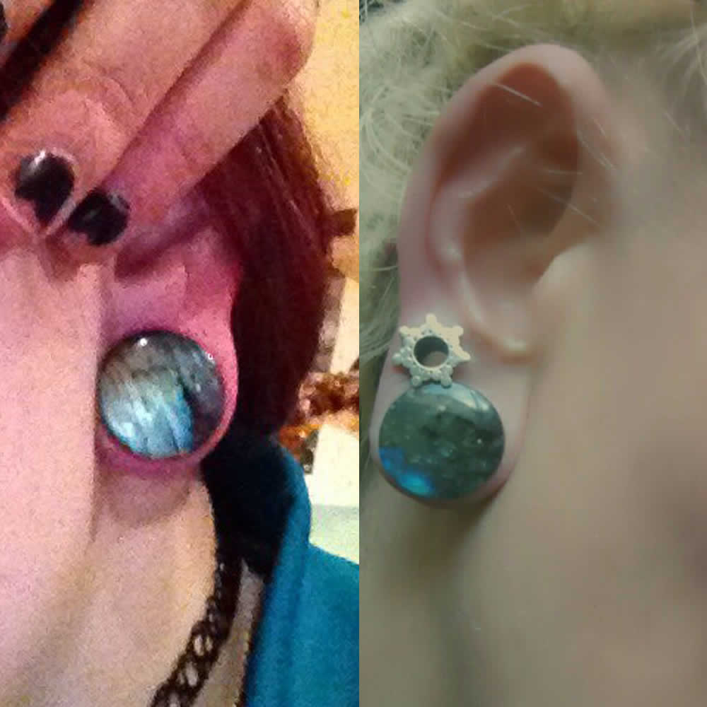 楽天市場】[0G 00G 12mm 14mm 天然石 ボディピアス] ラブラドライト