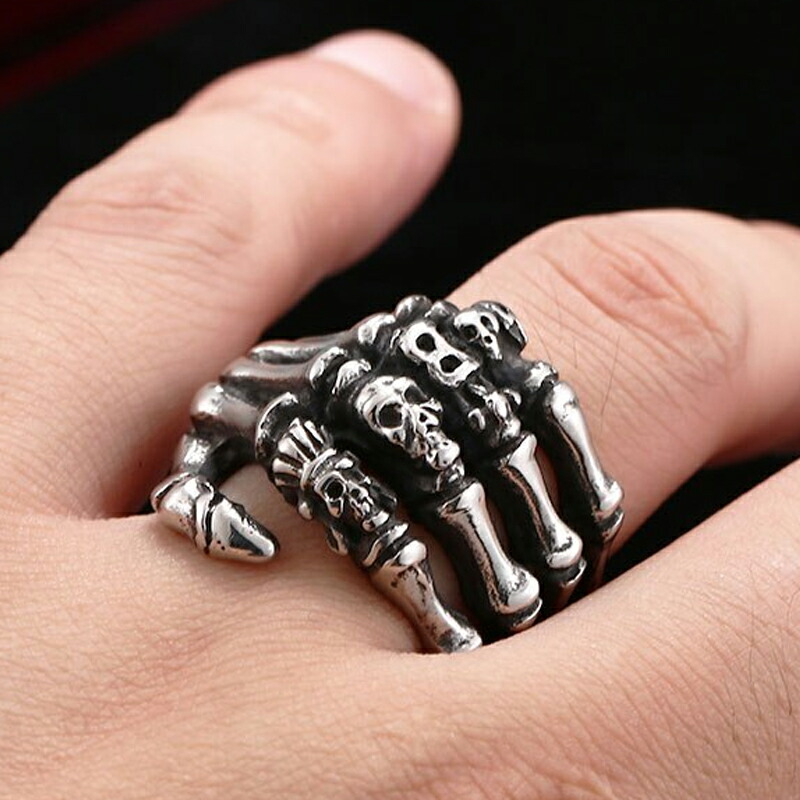 楽天市場】スカルハンドステンレスリング（RMT035）サイズ/18号/20号