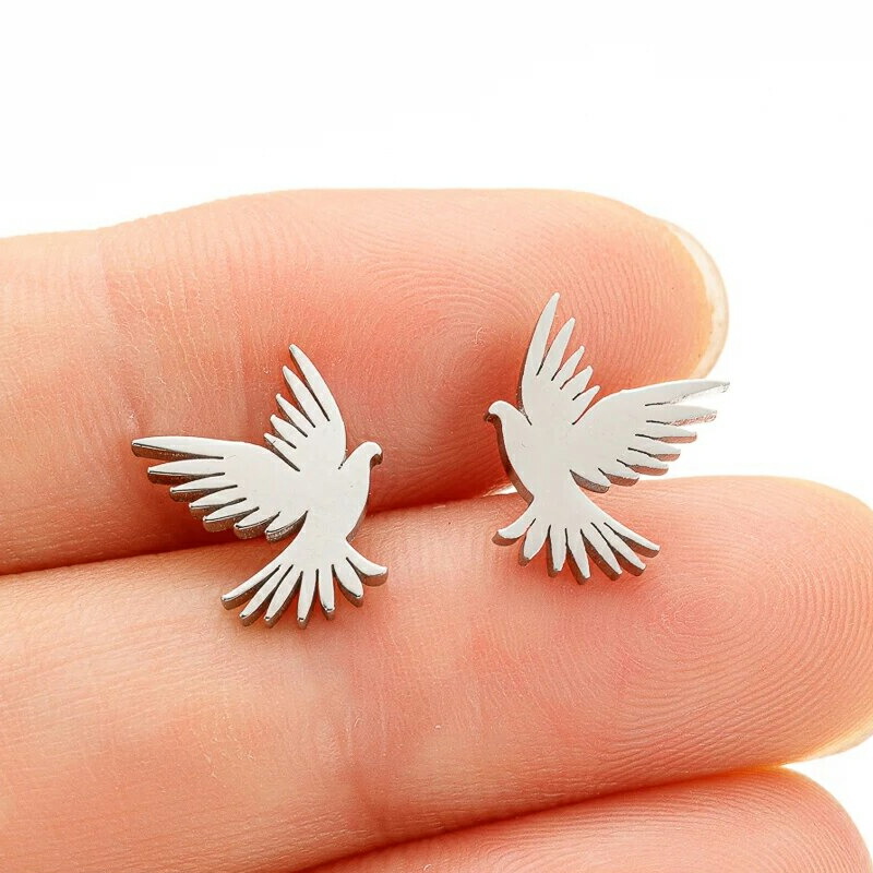 楽天市場】鳩 ステンレスピアス（1ペア） 両耳 ファッションピアス 鳥