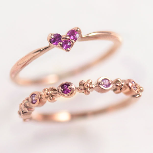 楽天市場】ピンキーリング 9月誕生石 ピンクサファイア K10 K18ピンク