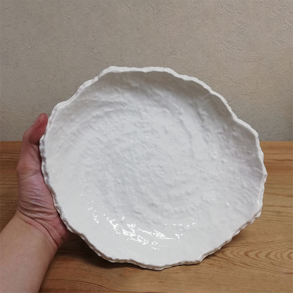 楽天市場】【取寄品】 萬古焼 白釉 8号変形皿和食器 大皿 楕円皿 白い