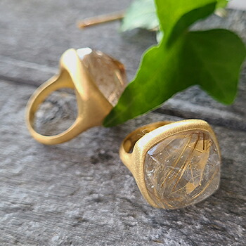 楽天市場】sign ゴールデンルチル ルチルクォーツ 大粒 天然石 リング