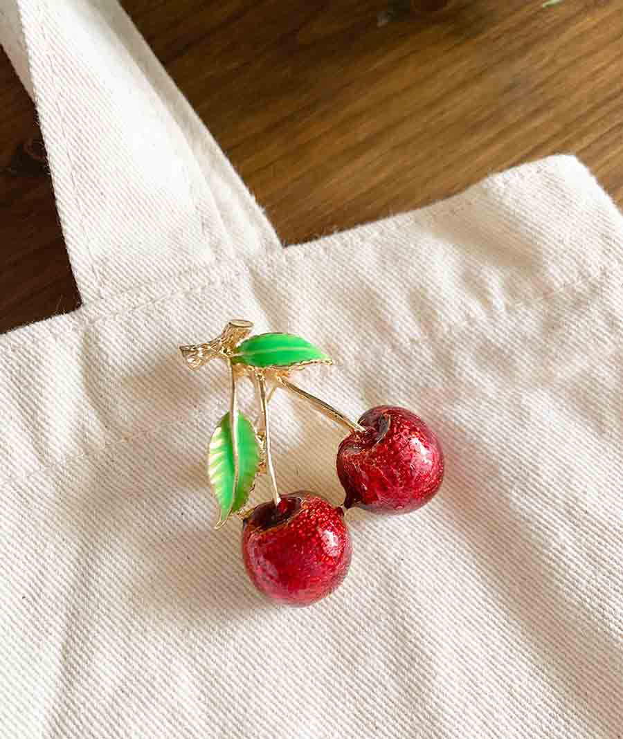 楽天市場】ブローチ アクセサリー チェリー ゴールド 女性 かわいい