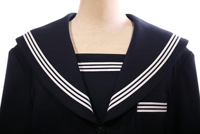 楽天市場】【送料無料】女子 セーラー服 紺 ウール50％ ポリエステル50