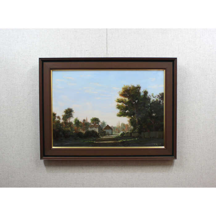 楽天市場】絵画 林朝路 油絵・油彩画 『秋のバルビゾン』 夕日 木 空