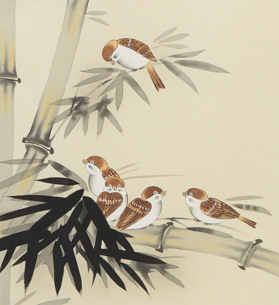 楽天市場】掛け軸 竹に雀 (鈴木竹甫) （掛軸小物なし）送料無料 【掛軸