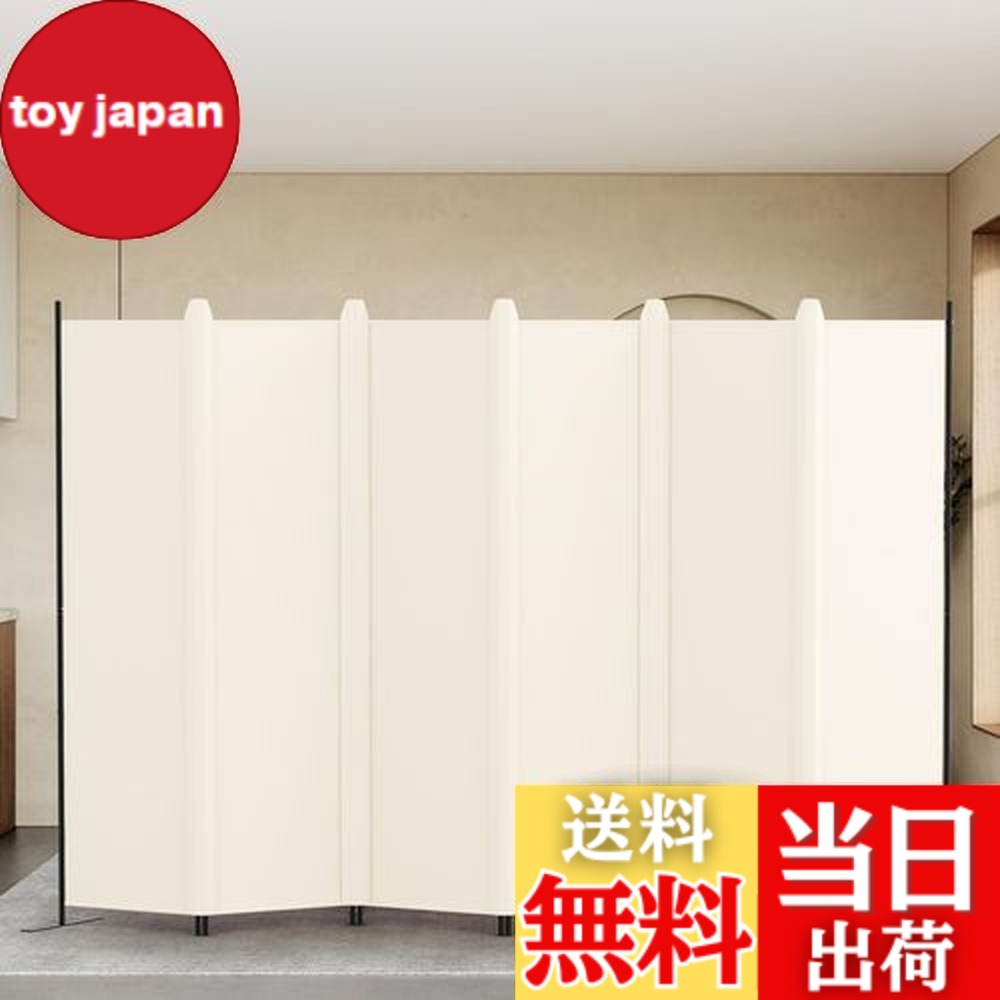 KELIXUパーテーション間仕切6連ベージュ高さ176.3折りたたみ自立式新品