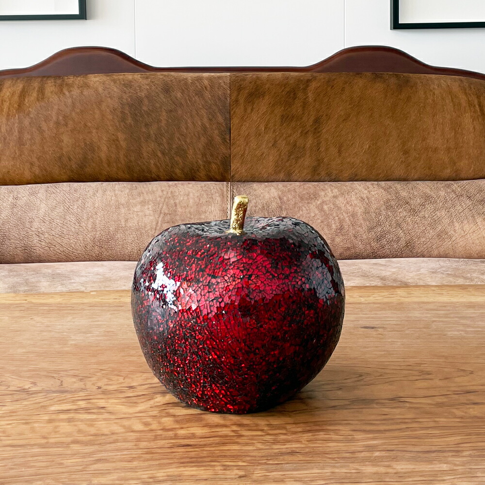 楽天市場】煌めきのリンゴ アートオブジェ 小 インテリア モダン