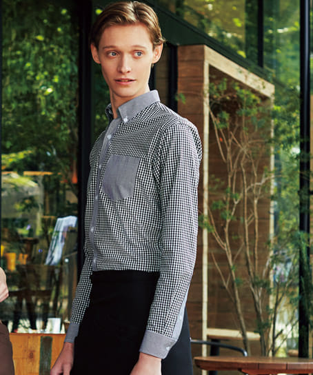 全2色】長袖ボタンダウンシャツ（ギンガムチェック・男女兼用） EP8533