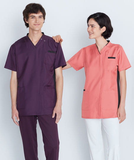 ナガイレーベン】男女兼用スクラブ（制菌・制電・吸水・防汚・形態安定