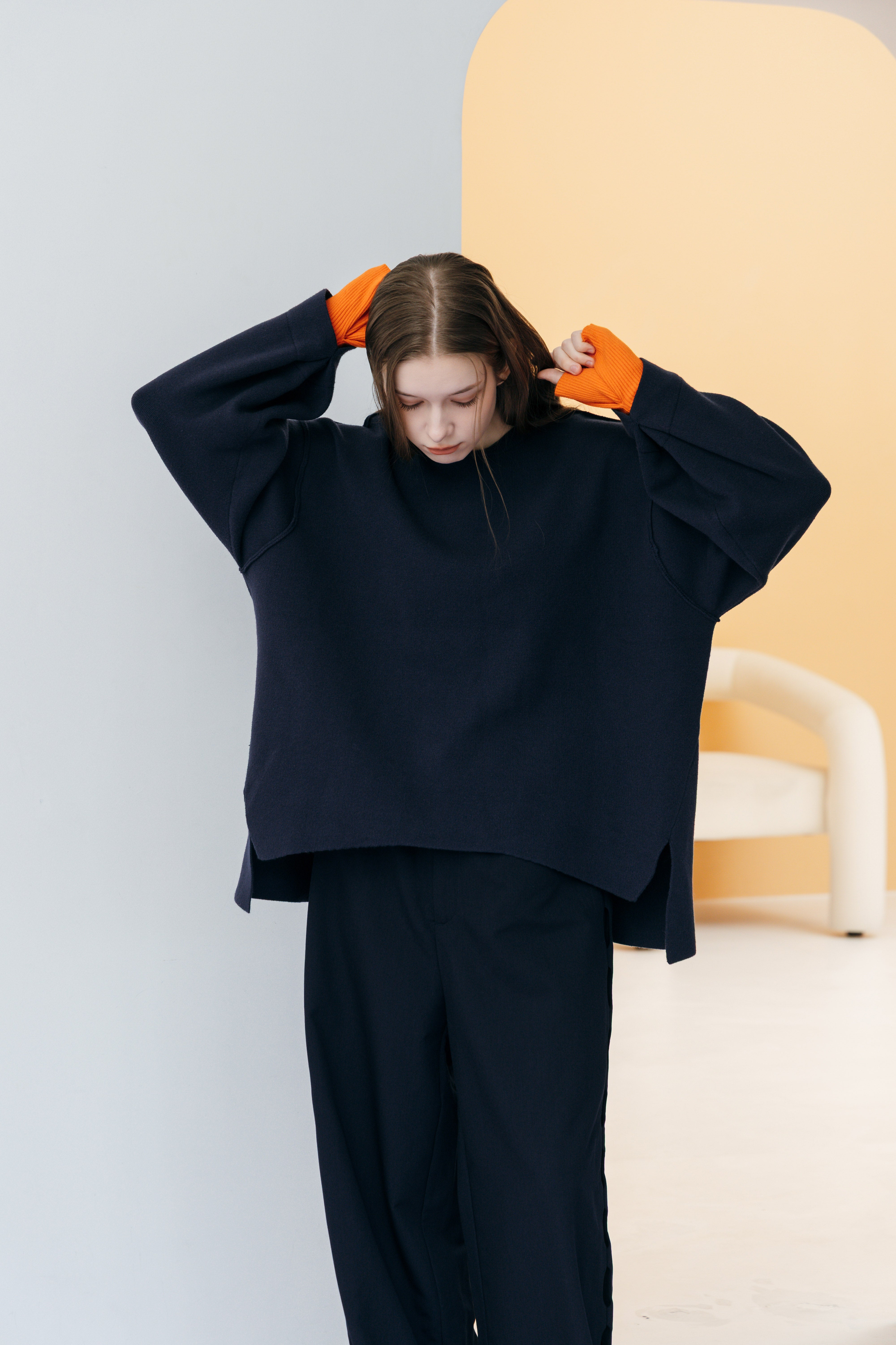 TWO-TONE LAYERED KNIT TOP – UNOF