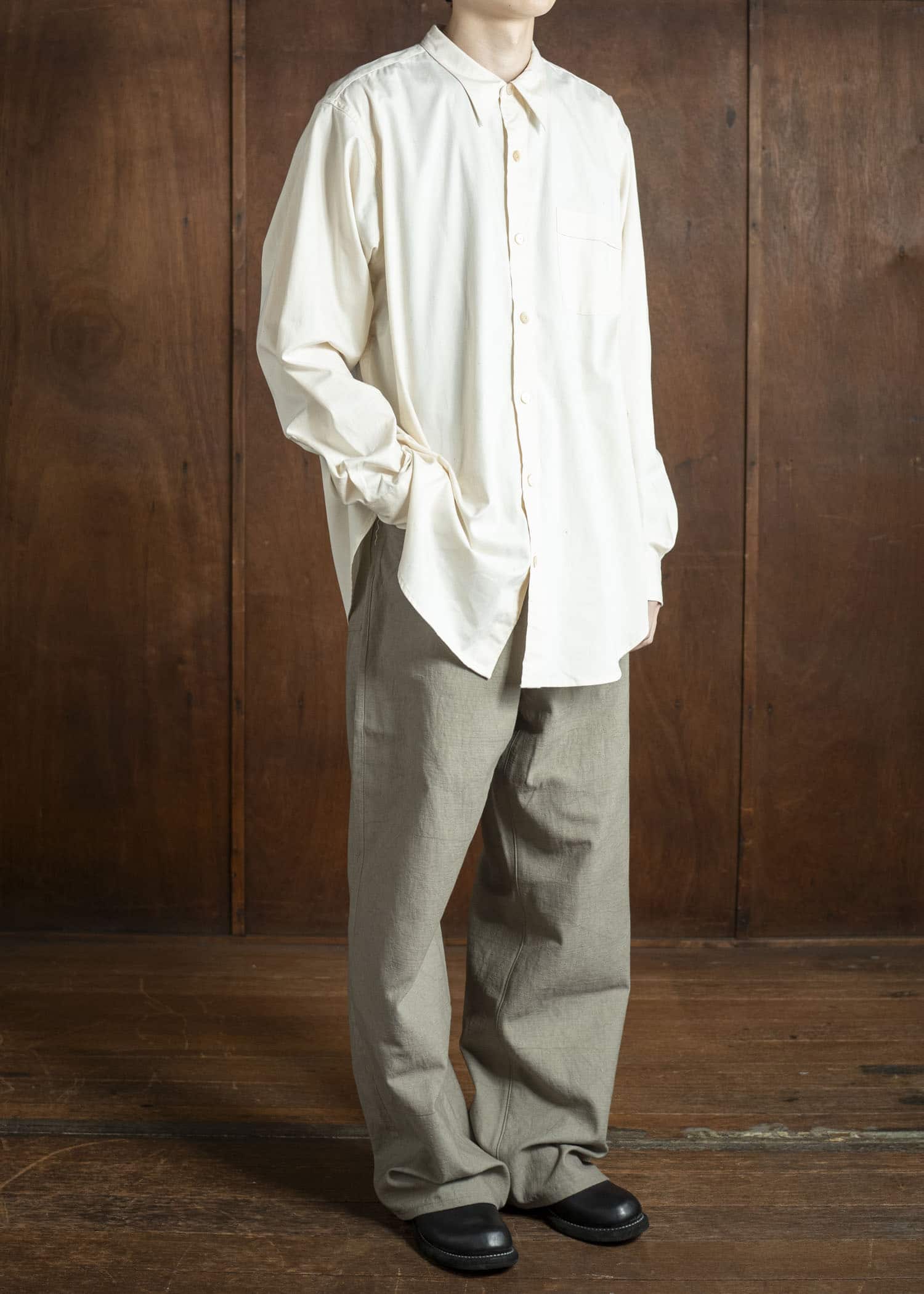 Taiga Takahashi Lot.106 Narrow Collar Shirt IVORY – VISION OF FASHION