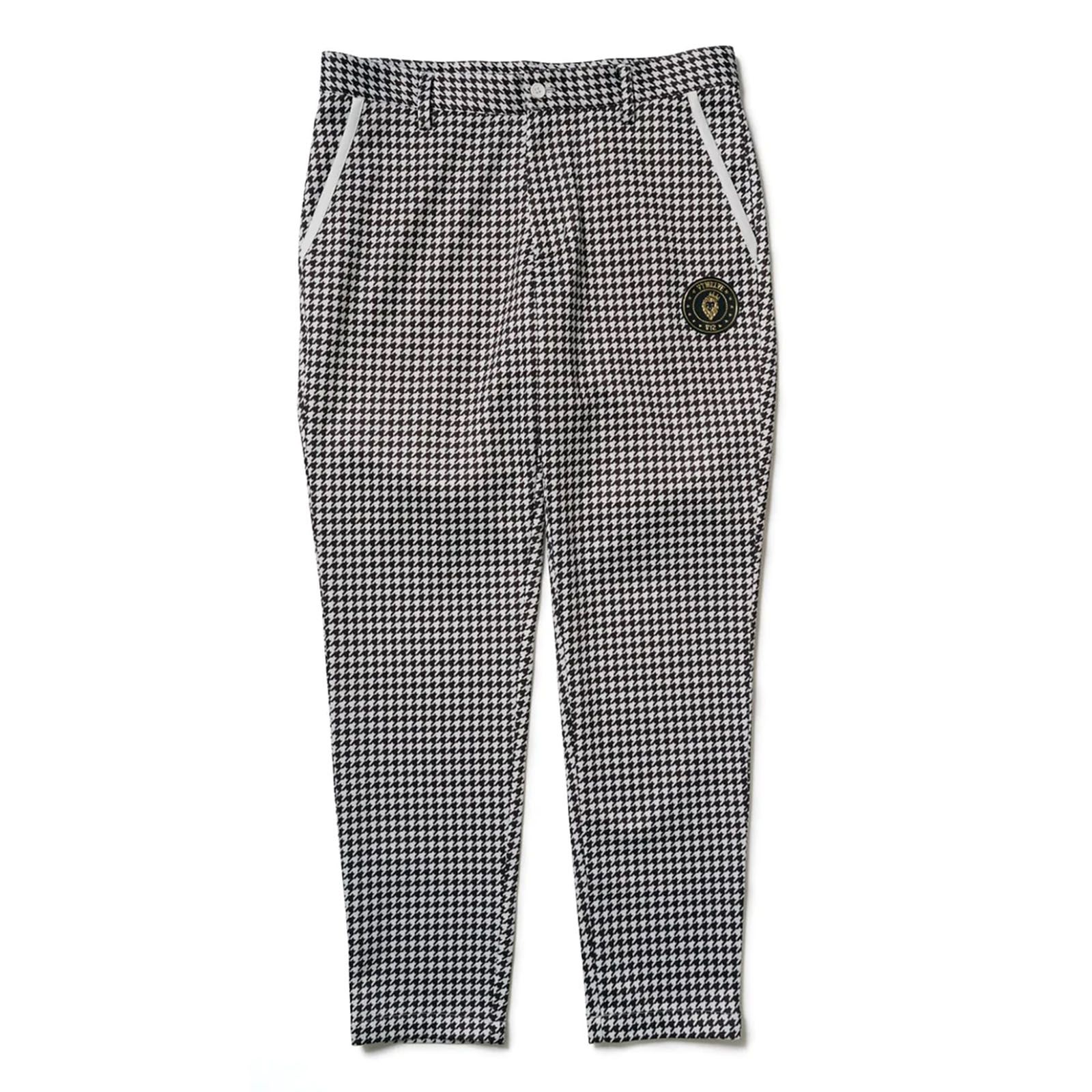 新品タグV12 ゴルフ ダミエ柄 パンツ DAM PANTS ブラック Lサイズ V12