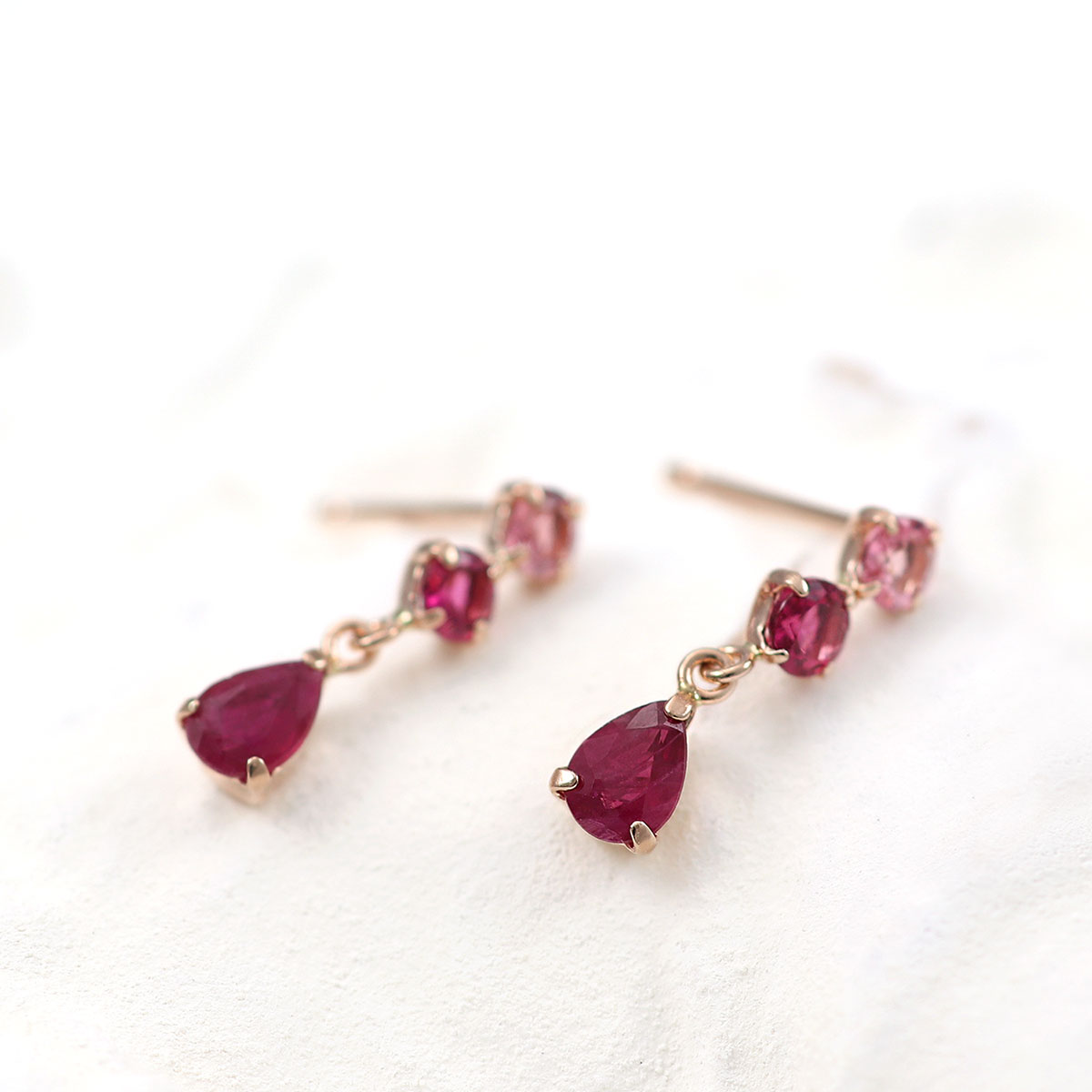 アクセサリーのプレゼント K10PG ピンクトルマリン＆ルベライト