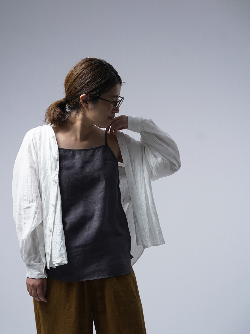 リネンキャミソール】軽く 心地いいキャミ /4色展開 p004k