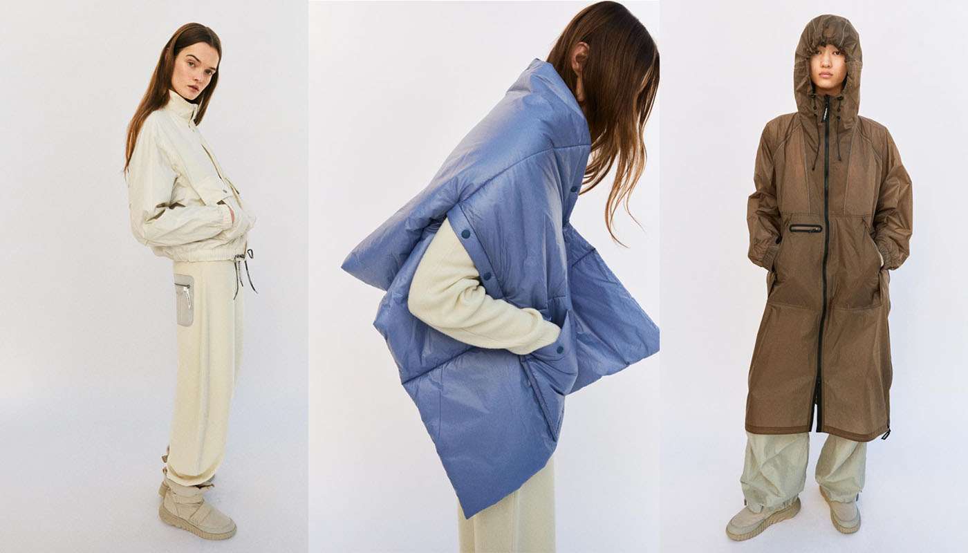 ZARA アンドワンダー ANDWANDER ロングパファーコート L パール ZARAが