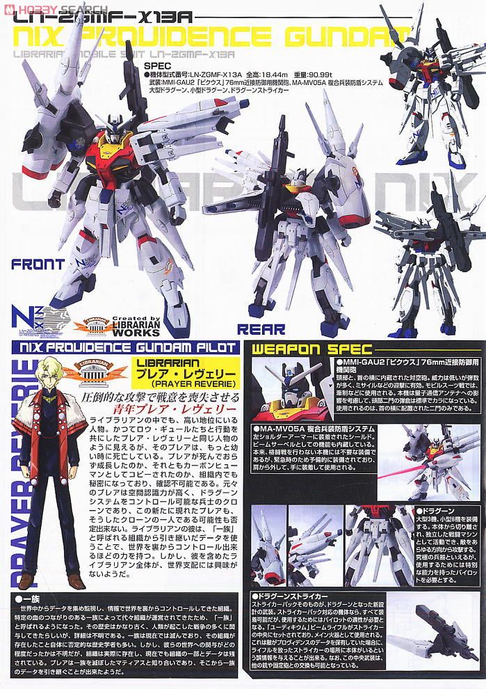 ニクスプロヴィデンスガンダム (1/100) (ガンプラ) - ホビーサーチ