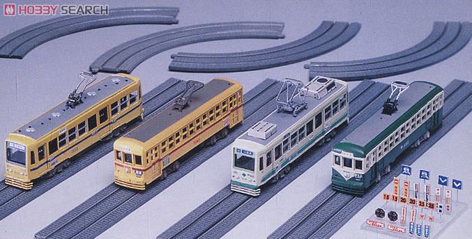 路面電車(都電6000形/7000形各2輌)と軌道(ダミー) (組み立てキット