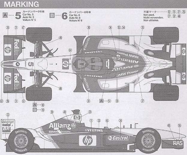 ウイリアムズ BMW FW24 フルビューイタリアGP仕様 (プラモデル