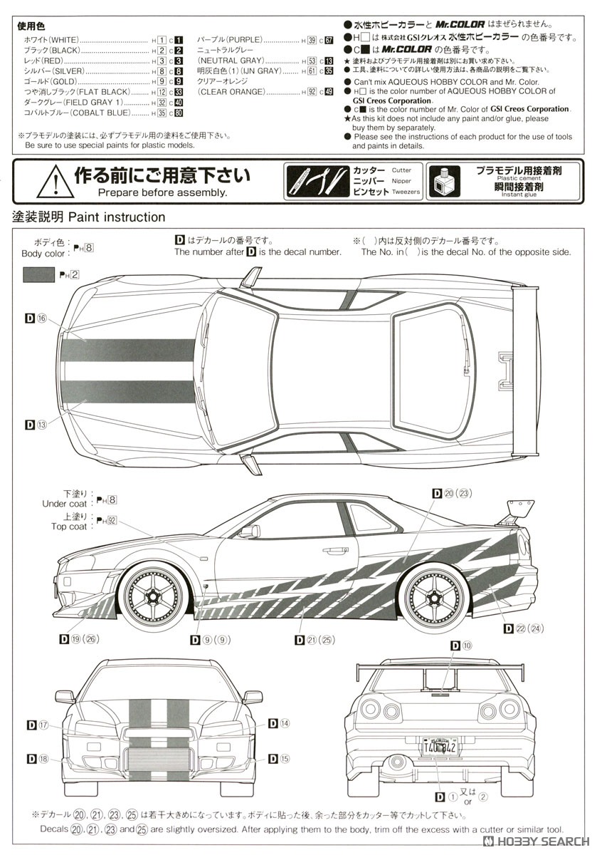 ワイルド・スピード R34 スカイライン GT-R (プラモデル) - ホビー