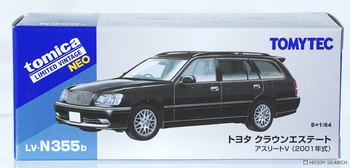 TLV-N355b Toyota Crown Estate Athlete V (Black) 2001 (Diecast Car