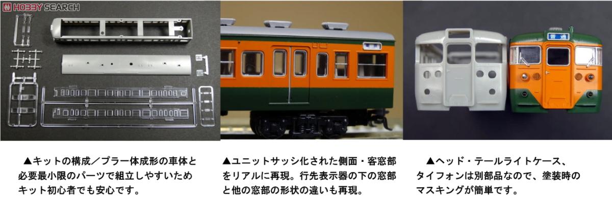 国鉄・近郊形直流電車113系 クハ111 (新製冷房車) 未塗装車体キット (2