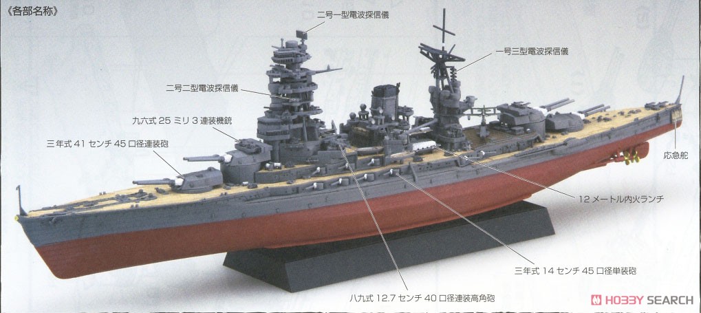 日本海軍戦艦 長門 昭和19年/捷一号作戦 特別仕様 純正エッチング