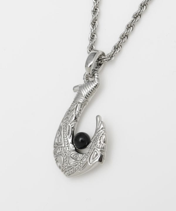 メンズフィッシュフックストーンネックレス(TURQUOISE): 『Kahiko